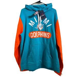 Miami Dolphins Hoodie Men’s XL Fanatics NFL Team Apparel Teal Orange New Tags